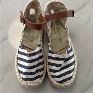 Striped Navy and White Kids Sandals